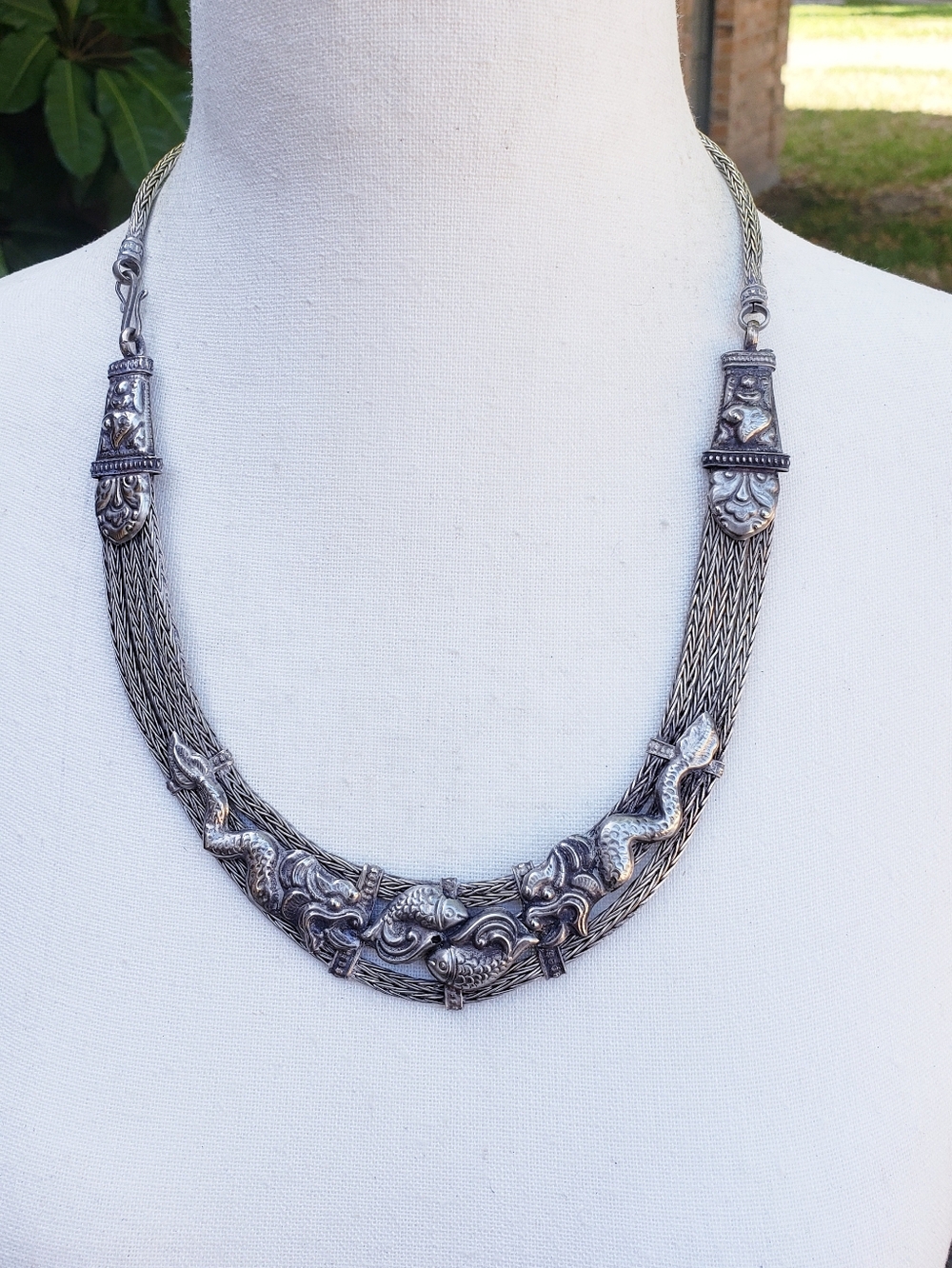 Antique/Vintage Chinese Export Artisian Statement Necklace. (Price Firm)